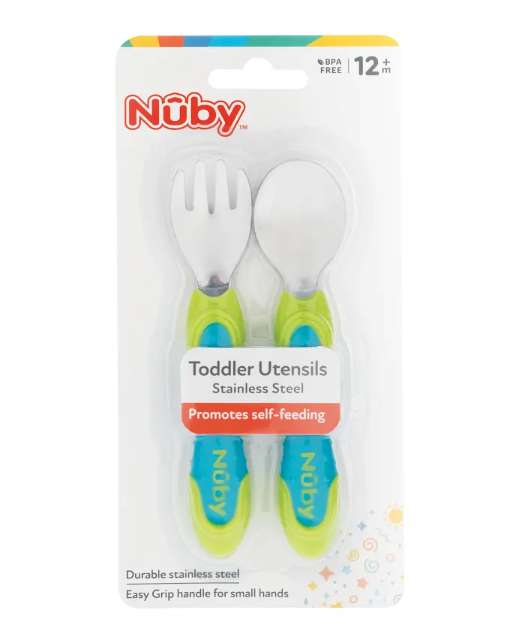 DollarDays 2391923 Stainless Steel Cutlery Set - Aqua & Green - 2 Piece - Case of 24