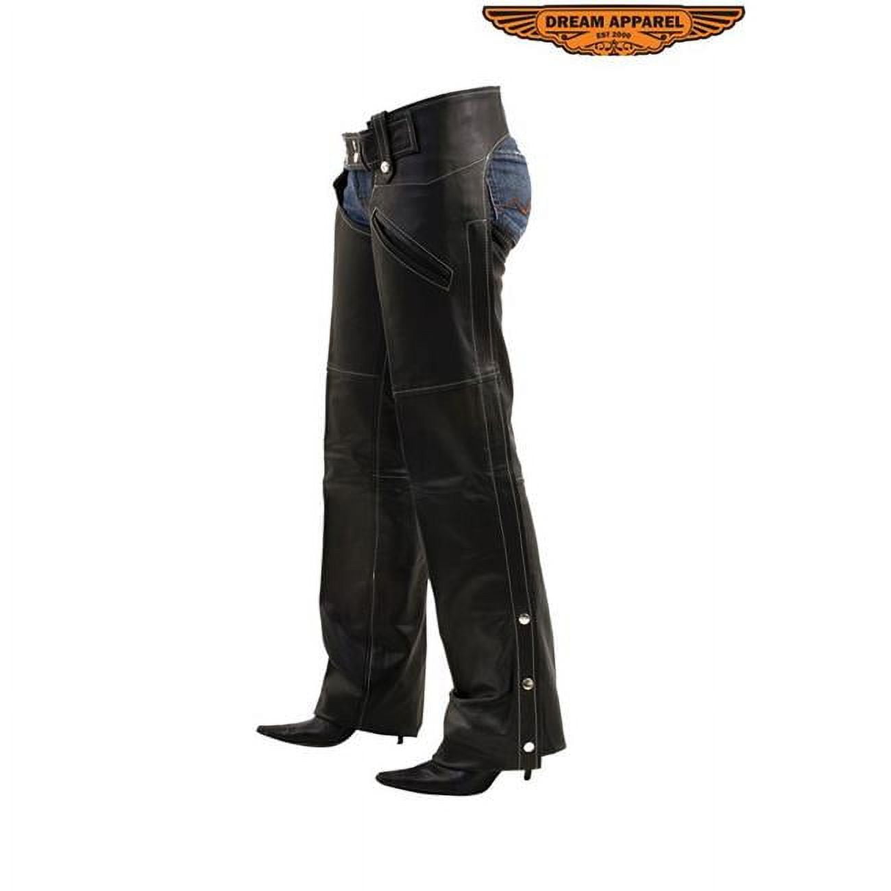 Picture of Dealer Leather C330-09-S Leather Chaps for Womens&#44; Black - Small