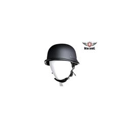 Picture of Dealer Leather H502-11-XL German Novelty Flat Helmet with Adjustable Chin Strap&#44; Black - Extra Large