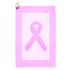 Picture of Devant DVST18392H-PNK 16 x 25 in. Pink Ribbon Edge Golf Towel - Pink & White