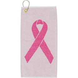 Picture of Devant DVST18394H-PNK 8 x 16 in. Pink Ribbon Promo Woven Golf Towel - Pink & White