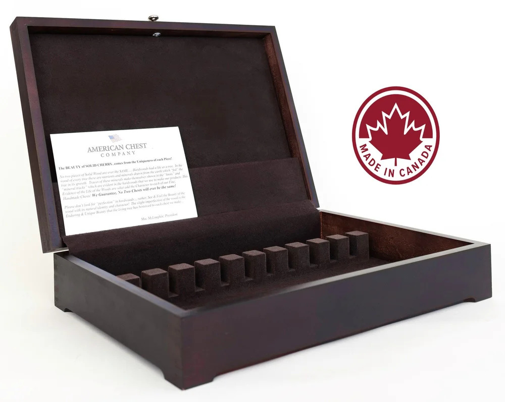 FCan1 Unisex Canadian Flatware Chest for All Ages - Mahogany