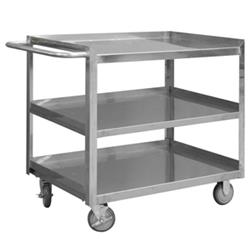 35 in. Stainless 3 Shelves Stock Cart - 1200 lbs