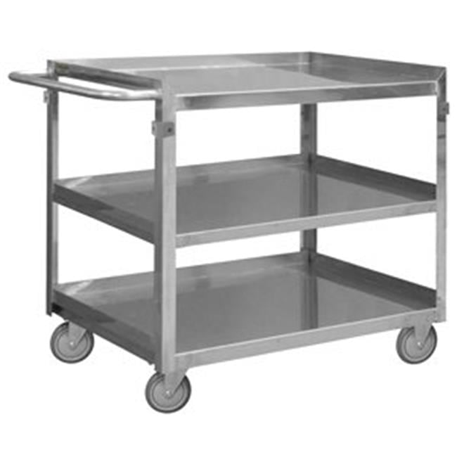 Picture of Durham SRSC2022363FLD4PU 34 in. Stainless 3 Shelves Stock Cart - 600 lbs