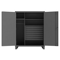 78 in. 12 Gauge Cabinets with Drawers, Gray - 5200 lbs