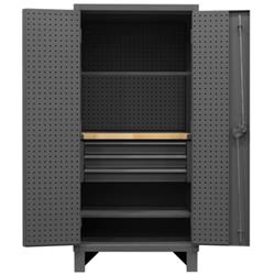 78 in. 12 Gauge Cabinets with Drawers, Gray - 2950 lbs