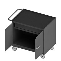 36 in. 14 Gauge Mobile Bench Cabinets, Gray