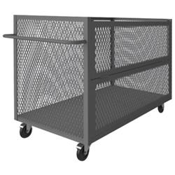 3STDG-EX3060-5PO-95 44 in. 3 Sided Mesh Truck, Gray - 1400 lbs