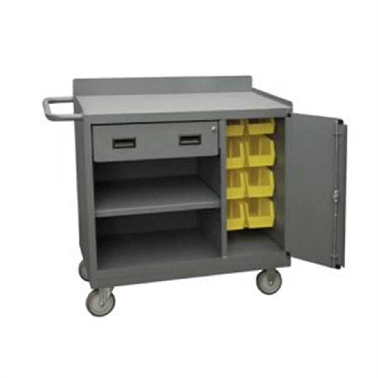 Picture of Durham 2212A-BLP-8B-LU-95 38 in. 16 Gauge Mobile Bench Cabinets, Gray - 1200 lbs