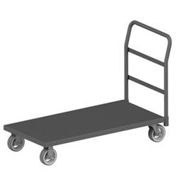 36 in. Platform Trucks with Mold-On Rubber Casters, Gray - 2000 lbs
