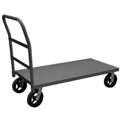 39 in. Platform Trucks with Mold-On Rubber Casters, Gray - 2400 lbs