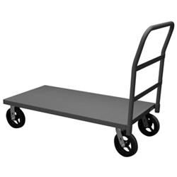 39 in. Platform Trucks with Mold-On Rubber Casters, Gray - 2400 lbs