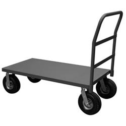 41 in. Platform Trucks with Pneumatic Casters, Gray - 1200 lbs