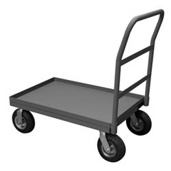 41 in. Platform Trucks with Pneumatic Casters, Gray - 1200 lbs