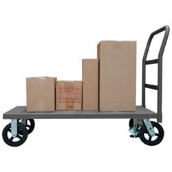 39 in. Platform Trucks with Mold-On Rubber Casters, Gray - 2400 lbs