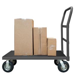 39 in. Platform Trucks with Pneumatic Casters, Gray - 1200 lbs