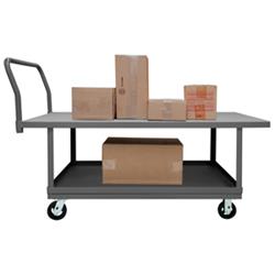 26 in. Platform Trucks with Mold-On Rubber Casters, Gray - 2000 lbs