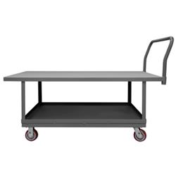 26 in. Platform Trucks with Polyurethane Casters, Gray - 1400 lbs