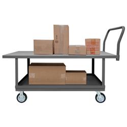 27 in. Platform Trucks with Mold-On Rubber Casters, Gray - 2000 lbs