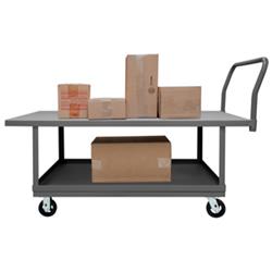 26 in. Platform Trucks with Mold-On Rubber Casters, Gray - 2000 lbs