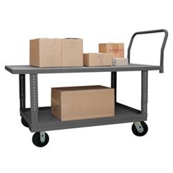 26 in. Platform Trucks with Mold-On Rubber Casters, Gray - 2000 lbs