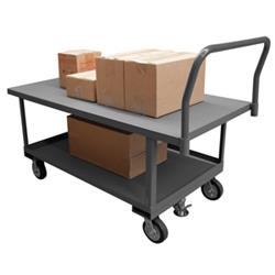 WHPTFL30606MR95 27 in. Platform Trucks with Mold-On Rubber Casters, Gray - 2000 lbs