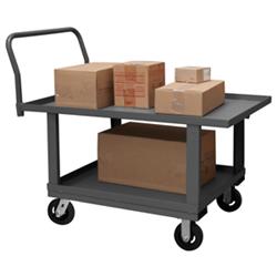 29 in. Platform Trucks with Mold-On Rubber Casters, Gray - 2000 lbs