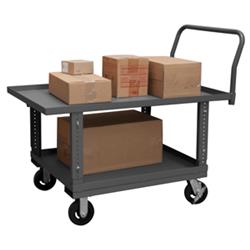 28 in. Platform Trucks with Mold-On Rubber Casters, Gray - 2000 lbs