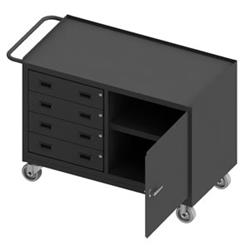 37 in. 14 Gauge Mobile Bench Cabinets, Gray