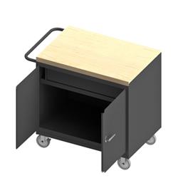 37 in. 14 Gauge Mobile Bench Cabinets, Gray