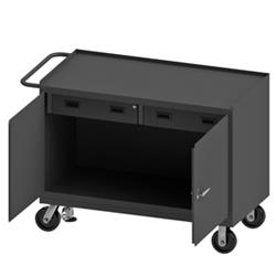 38 in. 14 Gauge Mobile Bench Cabinets, Gray