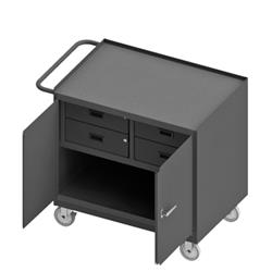 36 in. 14 Gauge Mobile Bench Cabinets, Gray