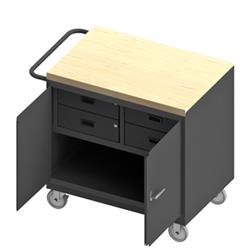 37 in. 14 Gauge Mobile Bench Cabinets, Gray