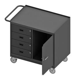 36 in. 14 Gauge Mobile Bench Cabinets, Gray