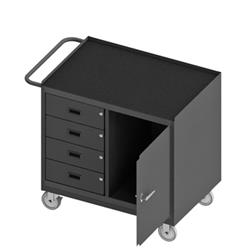 36 in. 14 Gauge Mobile Bench Cabinets, Gray