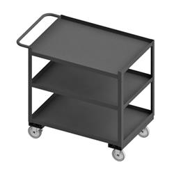 38 in. 3 Shelf Stock Carts, Gray - 1200 lbs