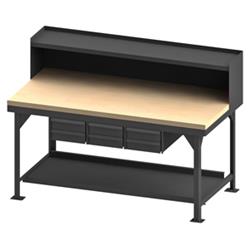 50 in. Heavy Duty Workbench, Gray - 12000 lbs