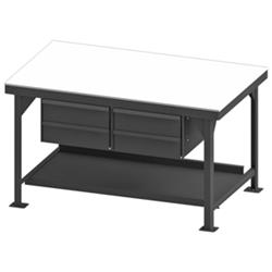 35 in. Heavy Duty Workbench, Gray - 12000 lbs