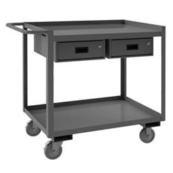 38 in. 2 Shelf Stock Cart, Gray - 1200 lbs