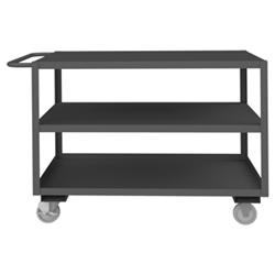 38 in. 3 Shelf Stock Carts, Gray - 1200 lbs