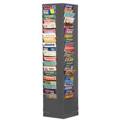 80 Pocket Rotary Literature Rack, Gray