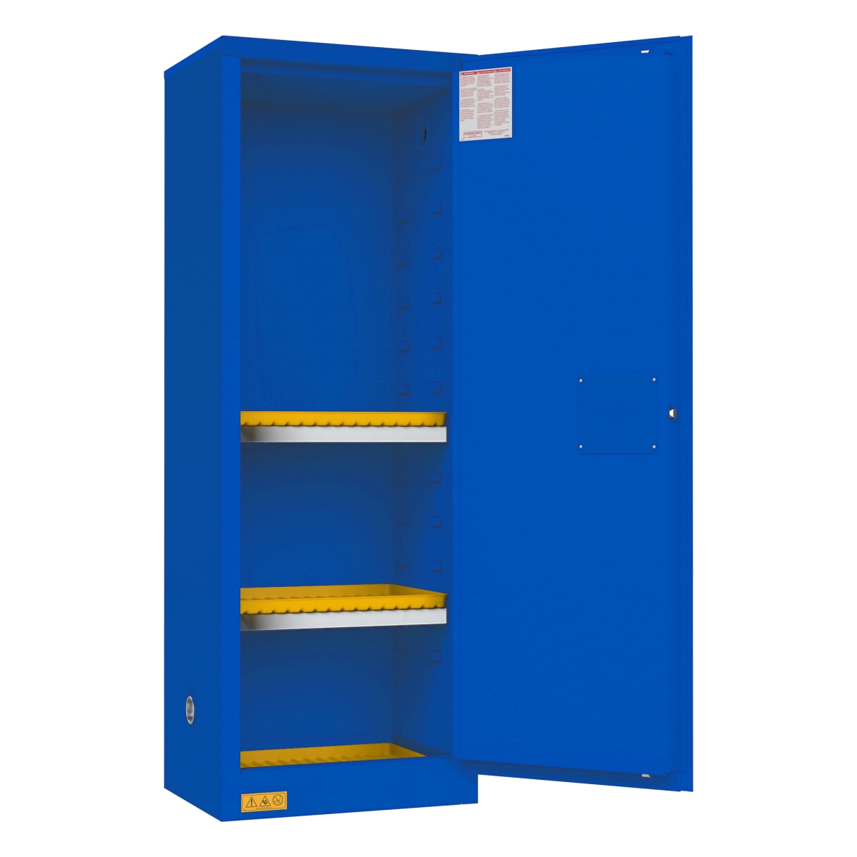 Manual Corrosive Storage Cabinet - Blue - 22 Gallon - Heavy Duty Steel