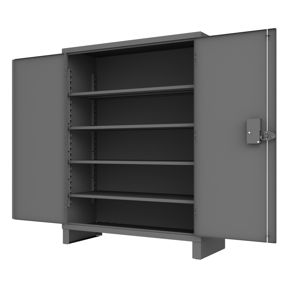 HDCPL-246078-4S-95 12 Gauge 4 Adjustable Shelves Access Control Cabinet, Gray - 60 x 24 x 78 in.