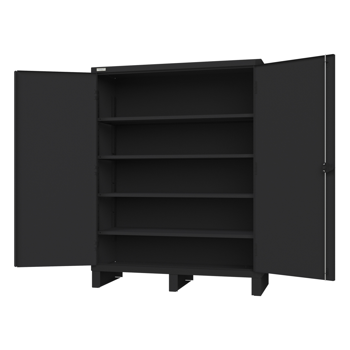 Industrial Storage Cabinet - Black - 60 x 24 x 78 in. - 4 Adjustable Shelves
