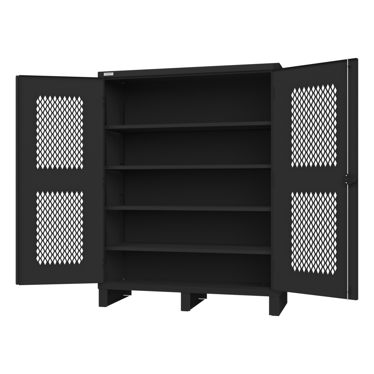 Ventilated Storage Cabinet - Black - 24 x 60 x 78 in. - 4 Adjustable Shelves