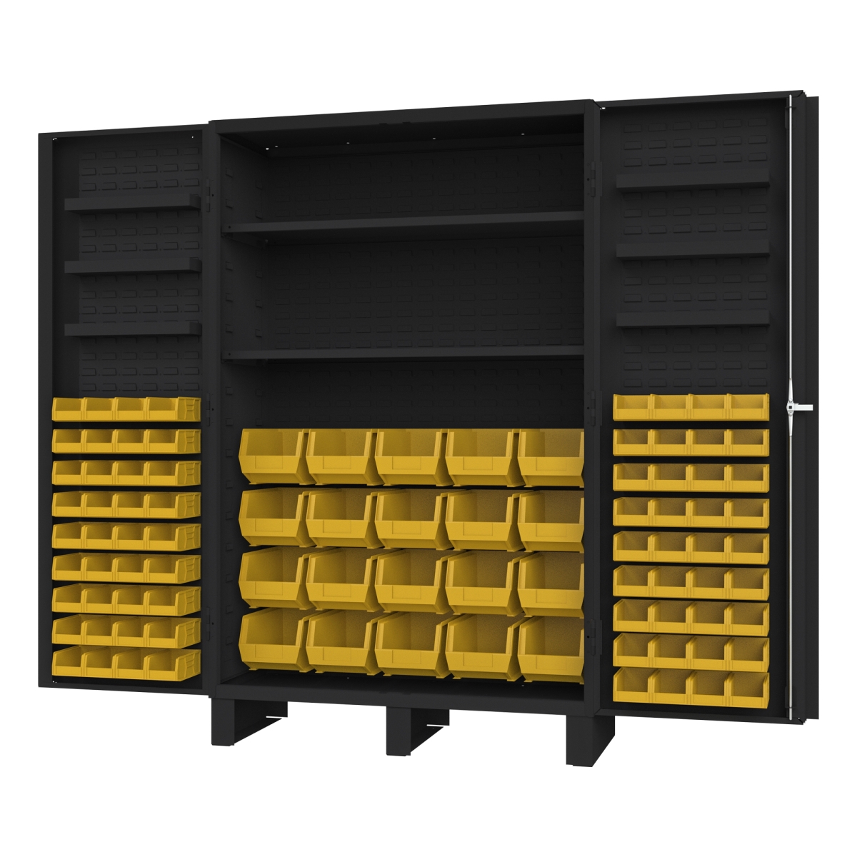 Industrial Storage Cabinet - Black - 48 x 24 x 78 in. - 2 Adjustable Shelves