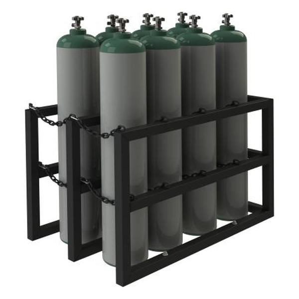 Gas Cylinder Rack - Black - 30 x 48 x 30 in. - 8 Cylinder Capacity