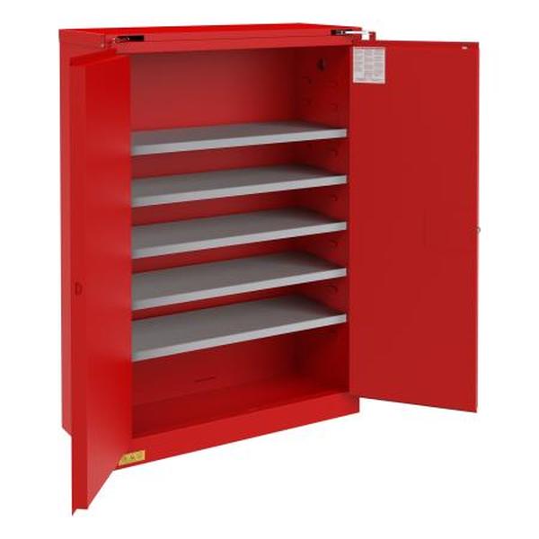 1060SPI-17 43 x 18 x 66.37 in. FM Approved Flammable Storage Cabinet with 60 gal Paint & Ink Storage, 2 Doors, Self Close - 5 Shelves - Red