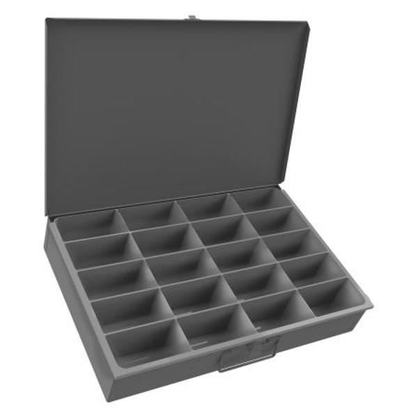 145-95-RSC-IND Large Steel Compartment Box with 20 Compartments - Gray