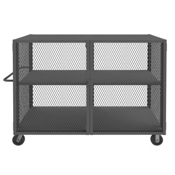 HTL-4474-DD-1AS-95 44 x 74 in. Mesh Truck with 1 Adjustable Shelf & 2000 lbs Capacity - Gray